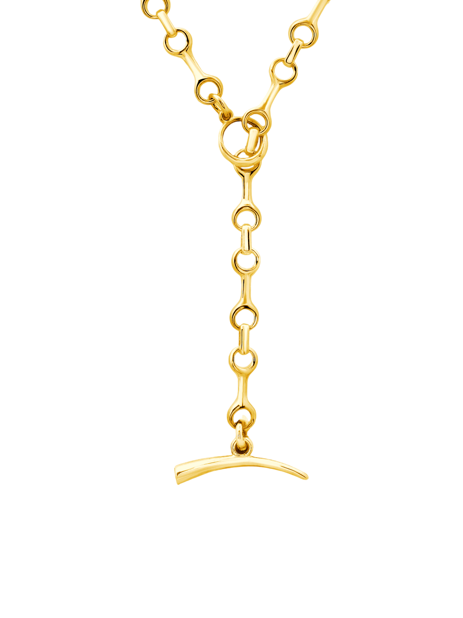 15 mm double beam chain necklace with tusk clasp gold vermeil